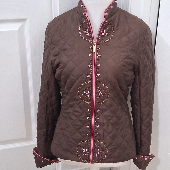 SilkLand Jackets & Blazers - NWOT Silkland Quilted & Beaded Silk Jacket    Size M